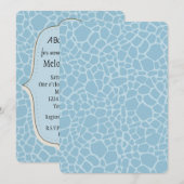 Blauwe Giraffe Print Baby shower Kaart (Voorkant / Achterkant)