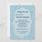 Blauwe Giraffe Print Baby shower Kaart (Achterkant)