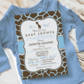 Blauwe Giraffe Print Jongen Baby shower Uitnodigin Kaart