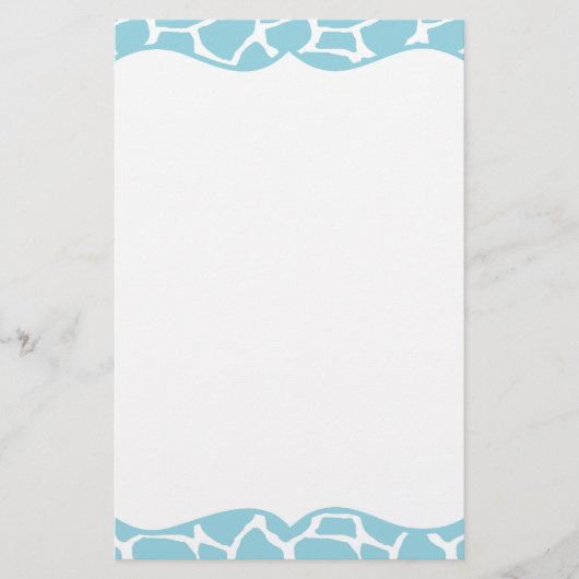 Blauwe Giraffe printpapier Briefpapier (Voorkant)
