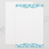 Blauwe Giraffe printpapier Briefpapier (Voorkant / Achterkant)