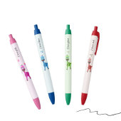 Blauwe giraffe zwarte inkt pen