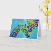 blauwe giraffen kaart (Gele Bloem)