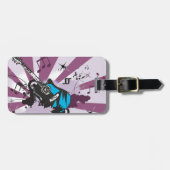 Blauwe gitaar bagagelabel (Voorkant horizontaal)