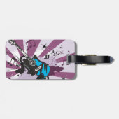 Blauwe gitaar bagagelabel (Achterkant horizontaal)