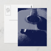 Blauwe gitaar briefkaart (Voorkant / Achterkant)