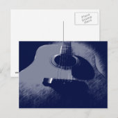 Blauwe gitaar briefkaart (Voorkant / Achterkant)