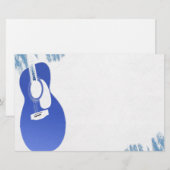 Blauwe gitaar briefpapier (Voorkant / Achterkant)