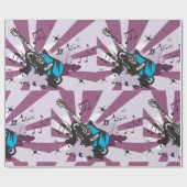 Blauwe gitaar cadeaupapier (Vlak)