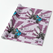 Blauwe gitaar cadeaupapier (Uitgerold)