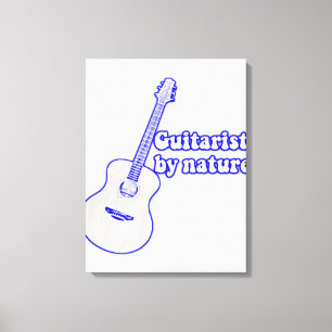 blauwe gitaar. gitarist per natuur canvas afdruk
