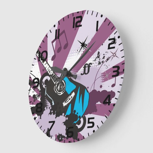 Blauwe gitaar grote klok (Hoek)