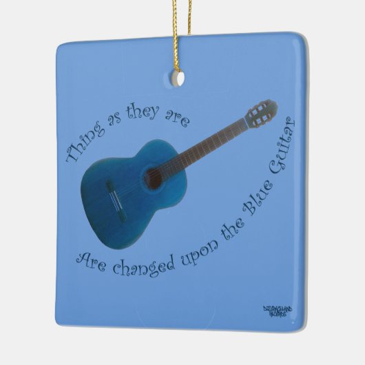 Blauwe gitaar keramisch ornament (Links)