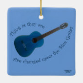 Blauwe gitaar keramisch ornament (Achterkant)