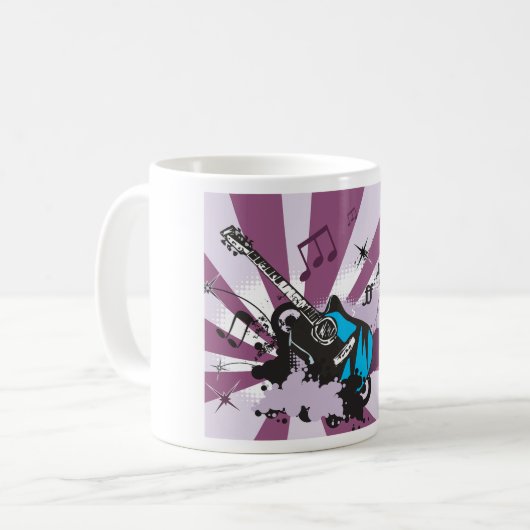 Blauwe gitaar koffiemok (Voorkant links)