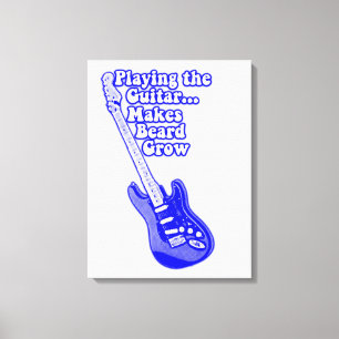 blauwe gitaar met motivatie woorden canvas afdruk
