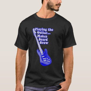 blauwe gitaar met motivatie woorden t-shirt