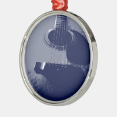 Blauwe gitaar metalen ornament (Links)