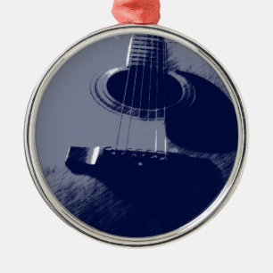 Blauwe gitaar metalen ornament