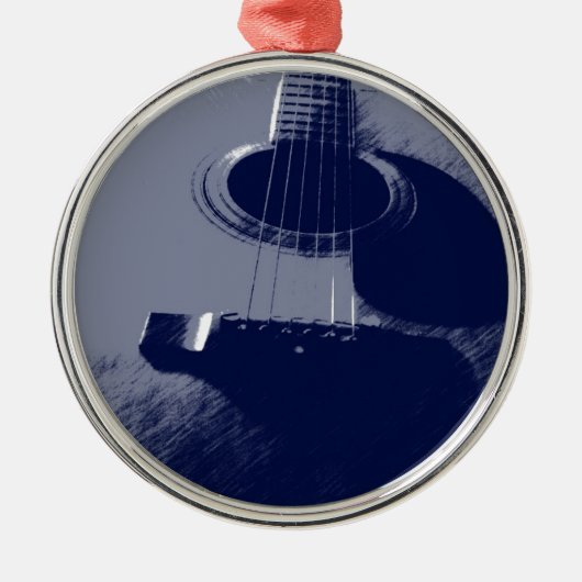 Blauwe gitaar metalen ornament (Voorkant)