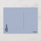 Blauwe gitaar Muziekinstrument Briefkaart (Achterkant)