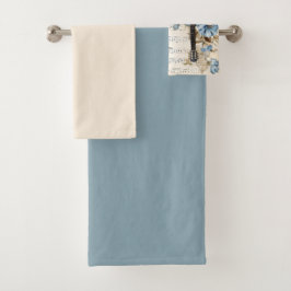 Blauwe gitaar Muzieknoten Bad Handdoek