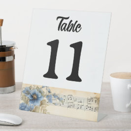 Blauwe gitaar Muzieknoten Reclamebord Met Voetstuk