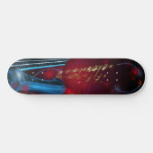 Blauwe gitaar persoonlijk skateboard (Horizontaal)
