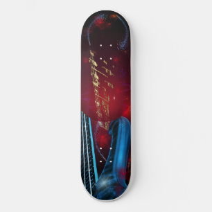Blauwe gitaar persoonlijk skateboard