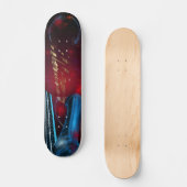 Blauwe gitaar persoonlijk skateboard (Voorkant)
