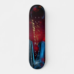 Blauwe gitaar persoonlijk skateboard