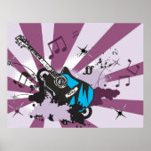 Blauwe gitaar poster (Voorkant)