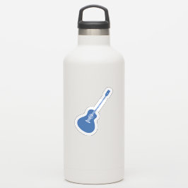 Blauwe gitaar sticker