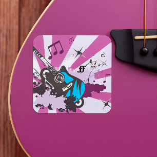 Blauwe gitaar Stickers