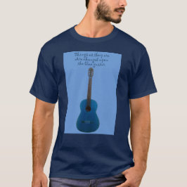 Blauwe gitaar t-shirt