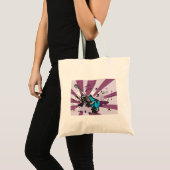 Blauwe gitaar tote bag (Voorkant (product))