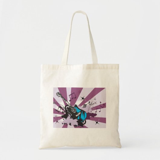 Blauwe gitaar tote bag (Voorkant)