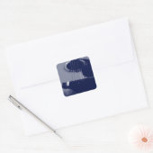 Blauwe gitaar vierkante sticker (Envelop)