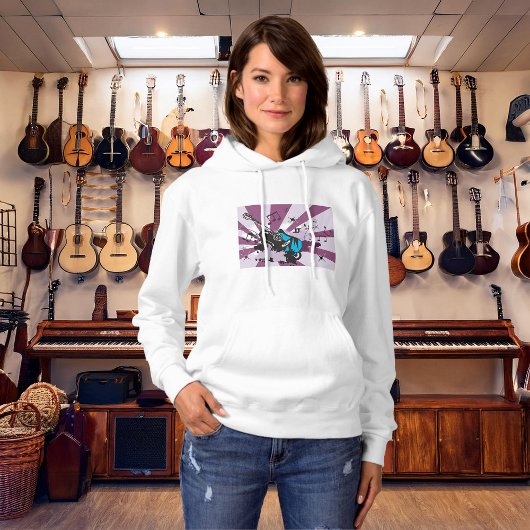 Blauwe Gitaar Vrouwen Hoodie