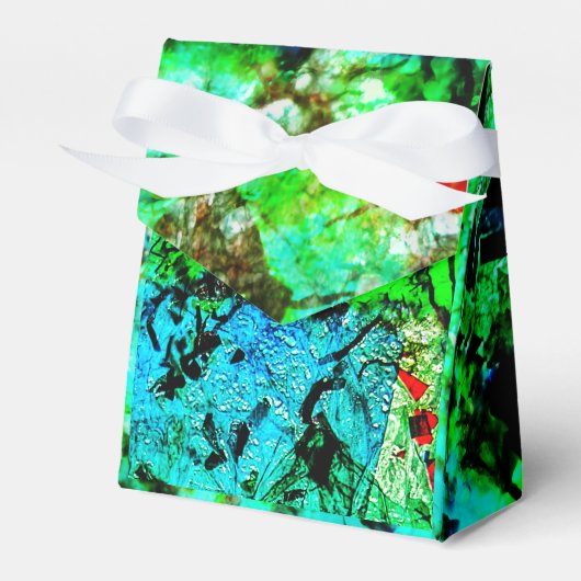 Blauwe gladde abstracte Favor Box,Gladde levendige Bedankdoosjes (Voorkant Zijde)