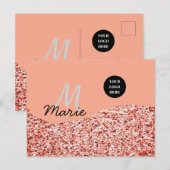 blauwe glans logo tekst bedankt korting  briefkaart (Voorkant / Achterkant)