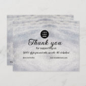 blauwe glans logo tekst toevoegen bedankt korting  briefkaart (Voorkant / Achterkant)