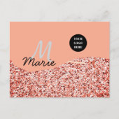 blauwe glans logo tekst toevoegen bedankt korting  briefkaart (Voorkant)