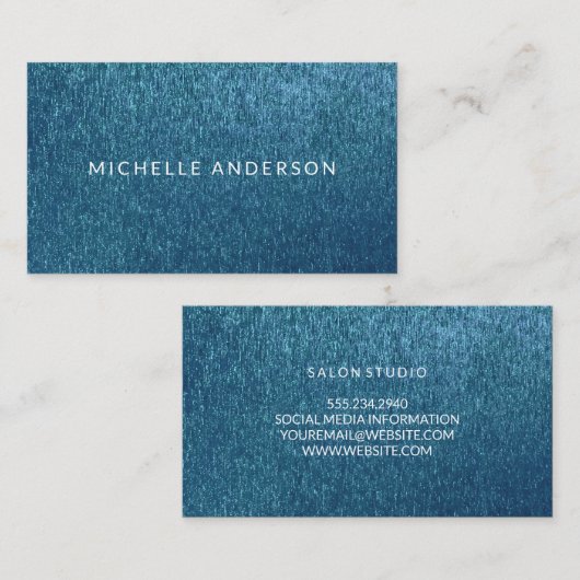 Blauwe glans textuur visitekaartje (Voorkant / Achterkant)