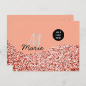 blauwe glans voeg logo tekst toe bedankt korting  briefkaart (Voorkant / Achterkant)