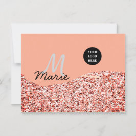 blauwe glans voeg logo tekst toe bedankt korting  briefkaart