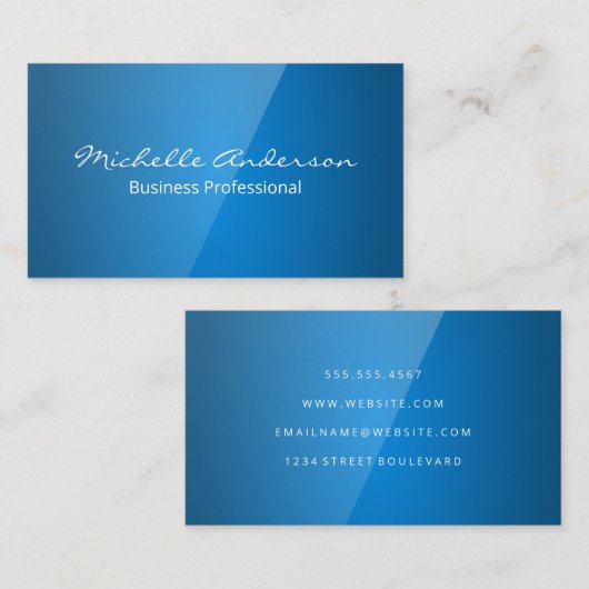 Blauwe glansachtergrond visitekaartje (Voorkant / Achterkant)