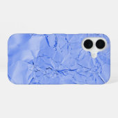 blauwe glanzende folie iPhone 16 hoesje (Achterkant horizontaal)