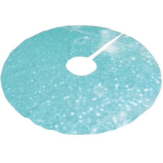 Blauwe glanzende glitter kerstboom rok (Gekanteld)