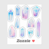 Blauwe glanzende kristallen sticker (Vel)